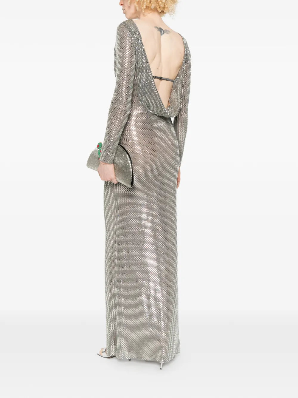 Embellished Maxi Dress with Long Sleeves