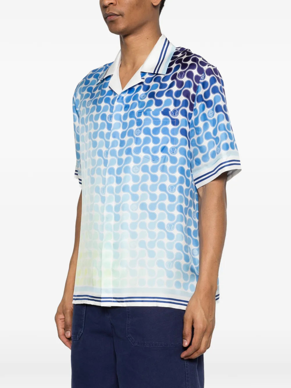 Tennis Tile Cuban Shirt with Pattern