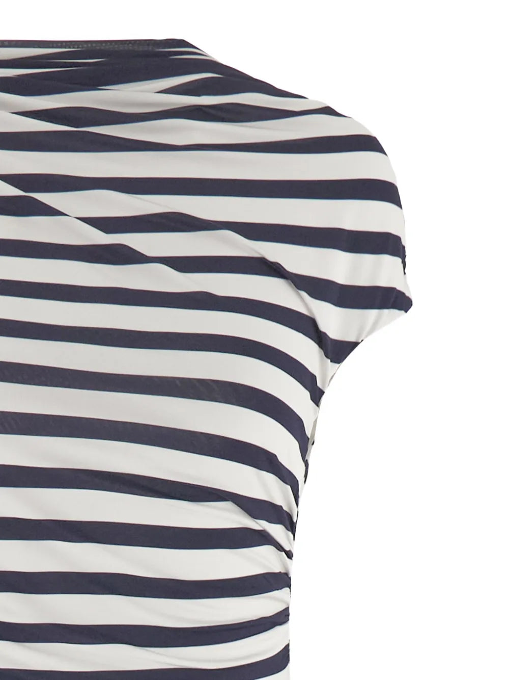 Striped maxi dress with draping