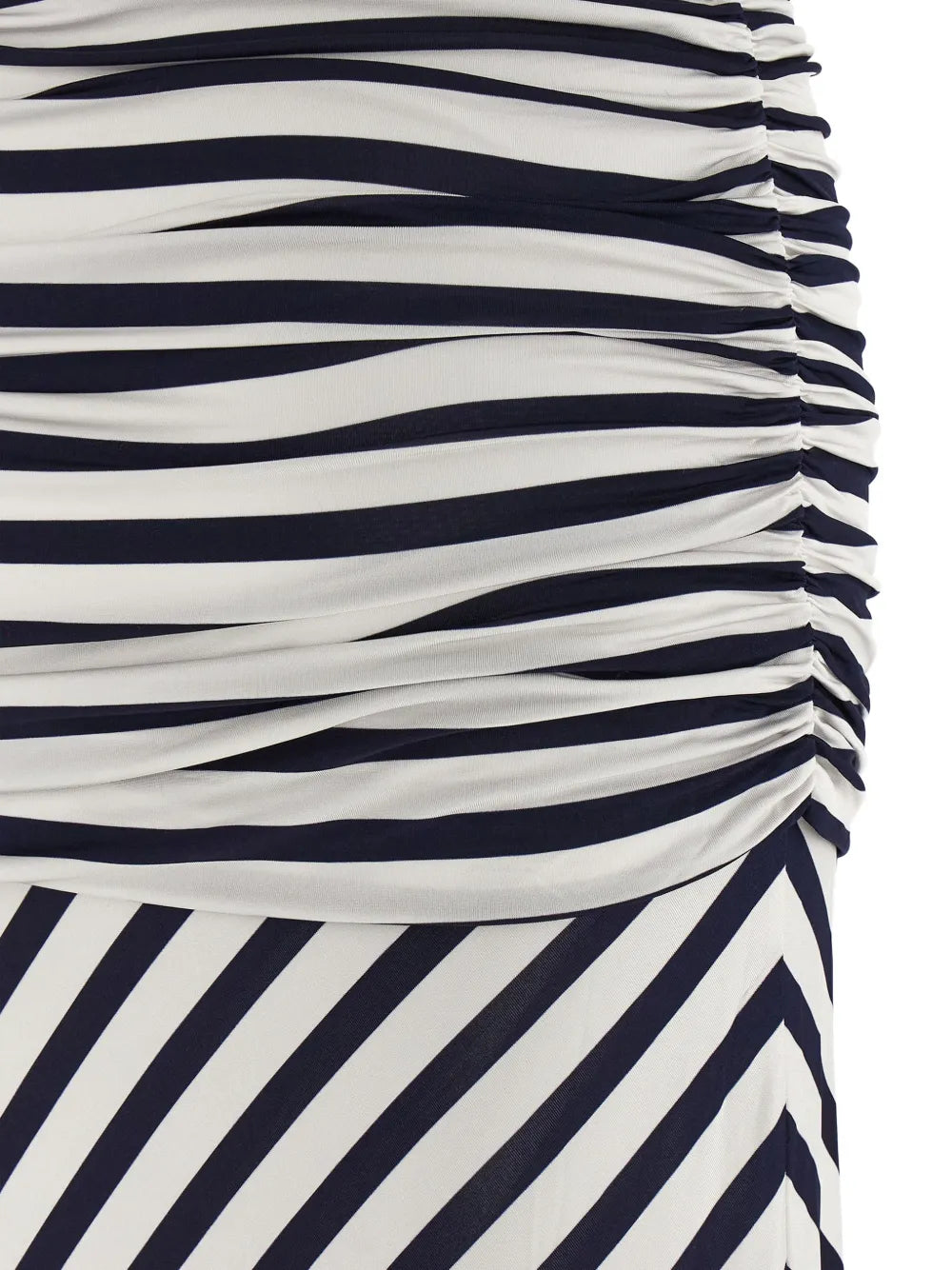 Striped maxi dress with draping