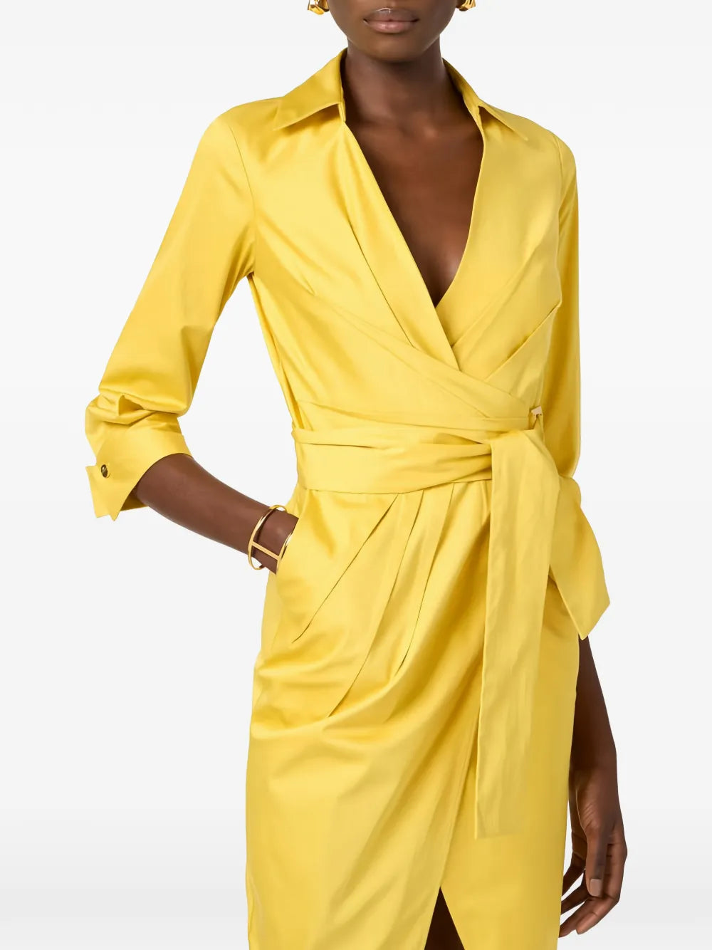 Midi dress with wrap look