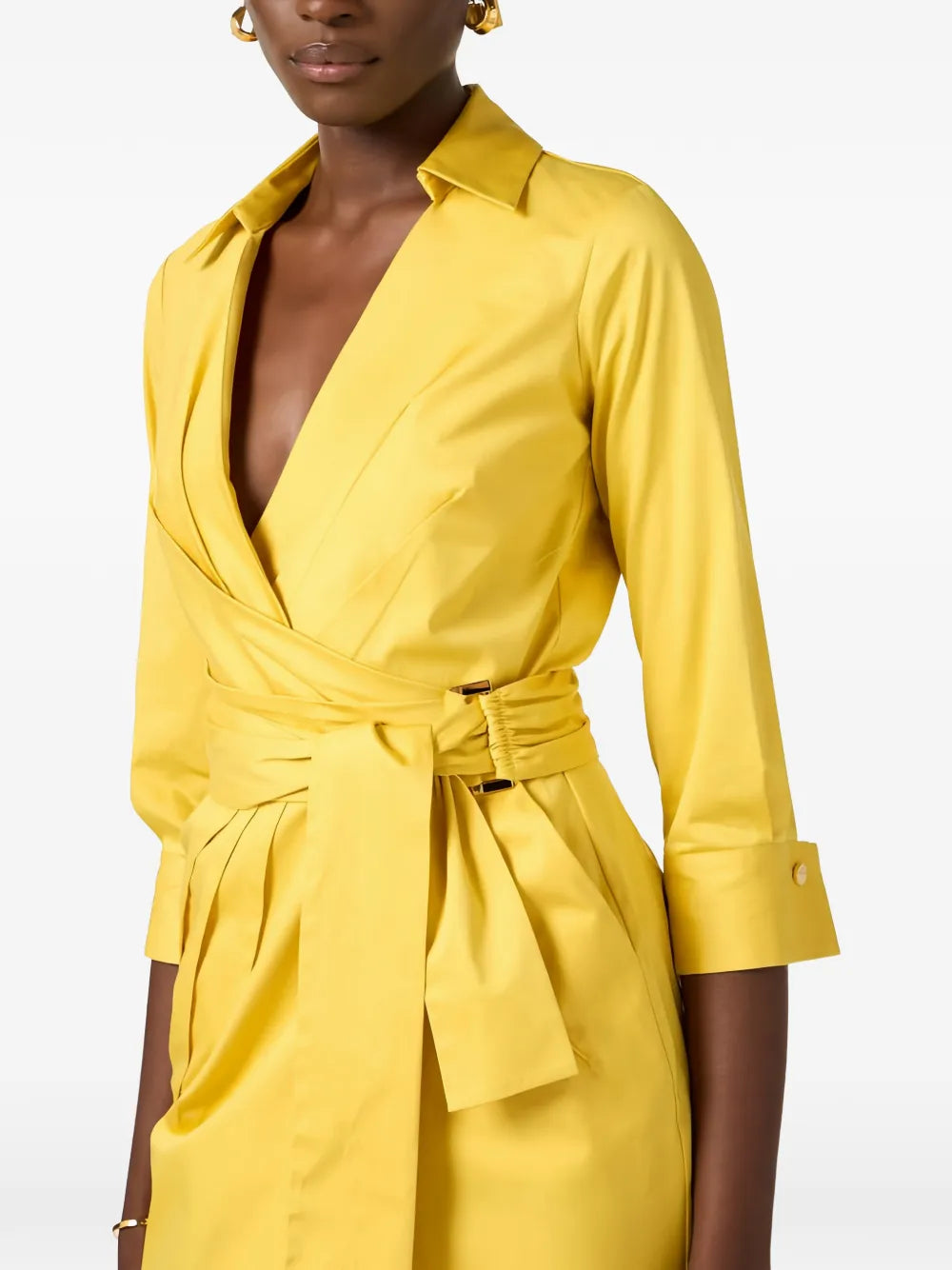 Midi dress with wrap look