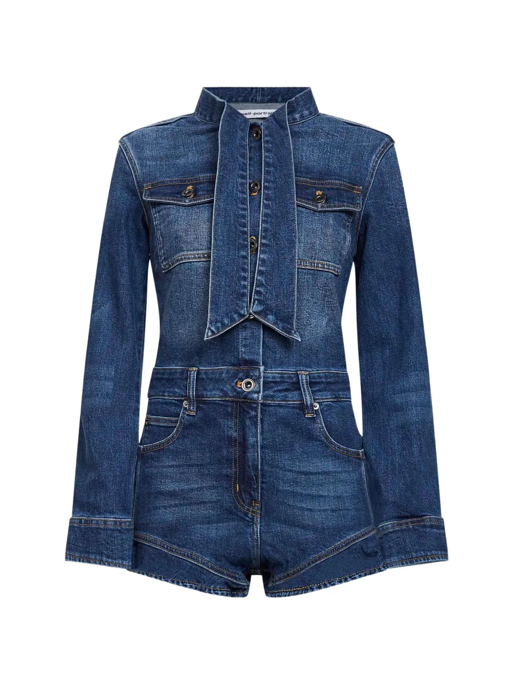 Playsuit mit Schleifenkragen