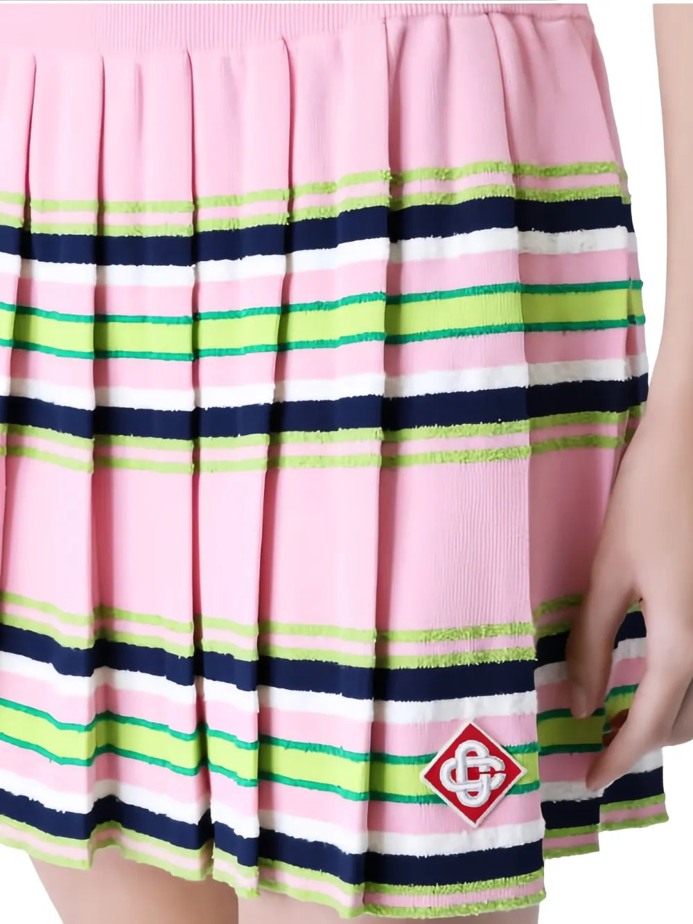Striped pleated miniskirt