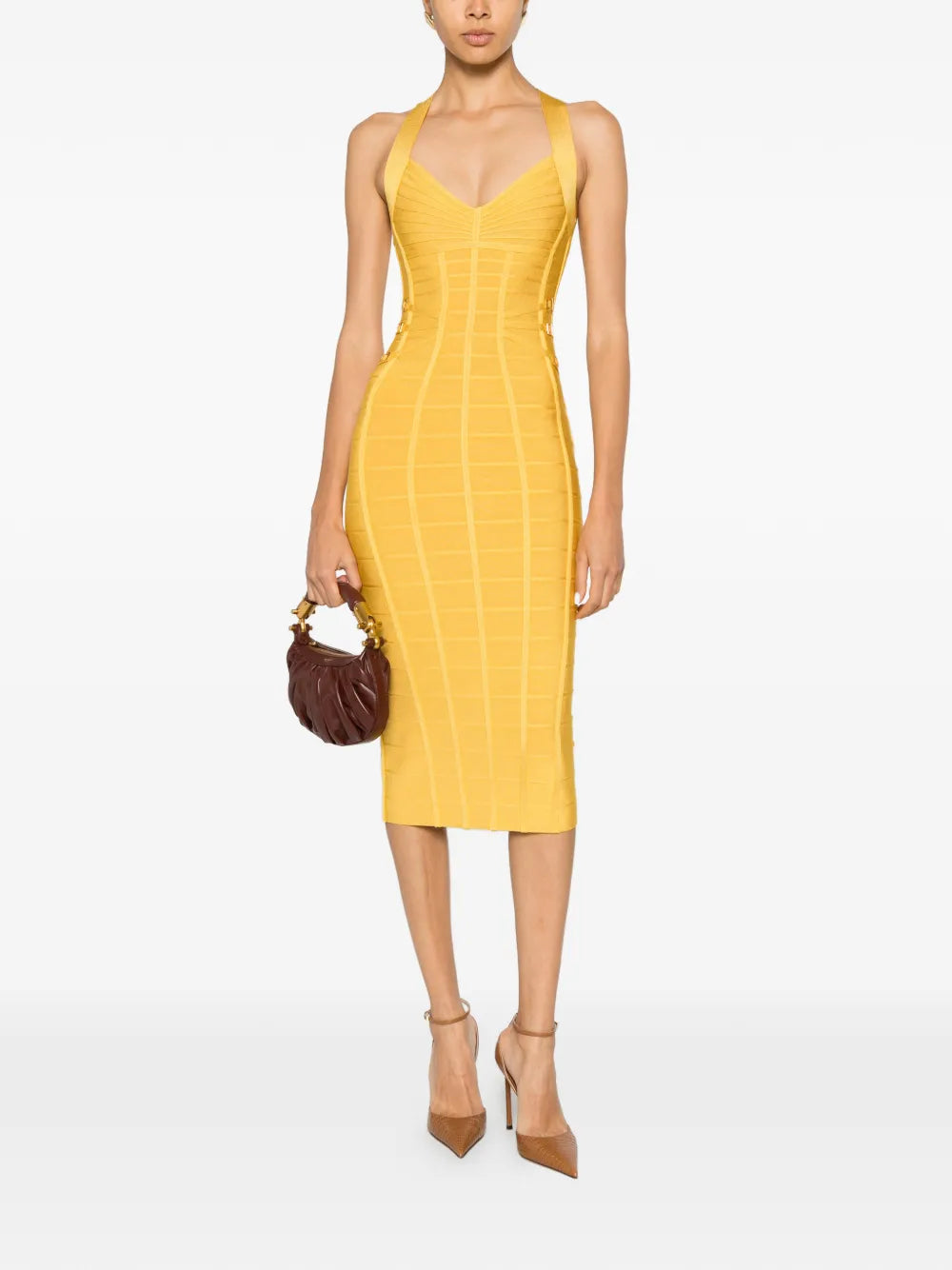 Midi Dress with Bandage Effect