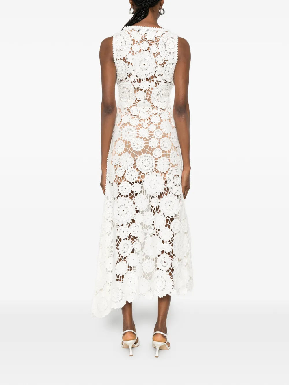 Crocheted Maxi Dress with Flowers