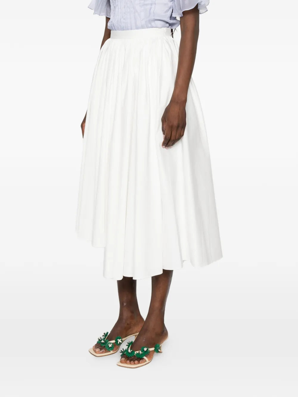 Asymmetric Skirt with Pleat Details