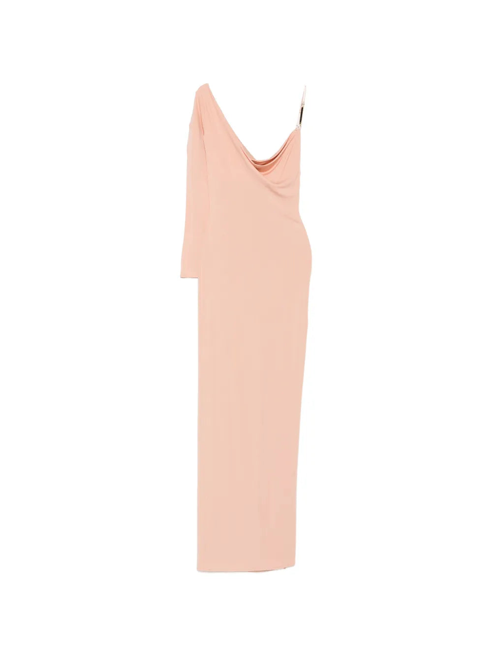 One-shoulder dress with draped neckline