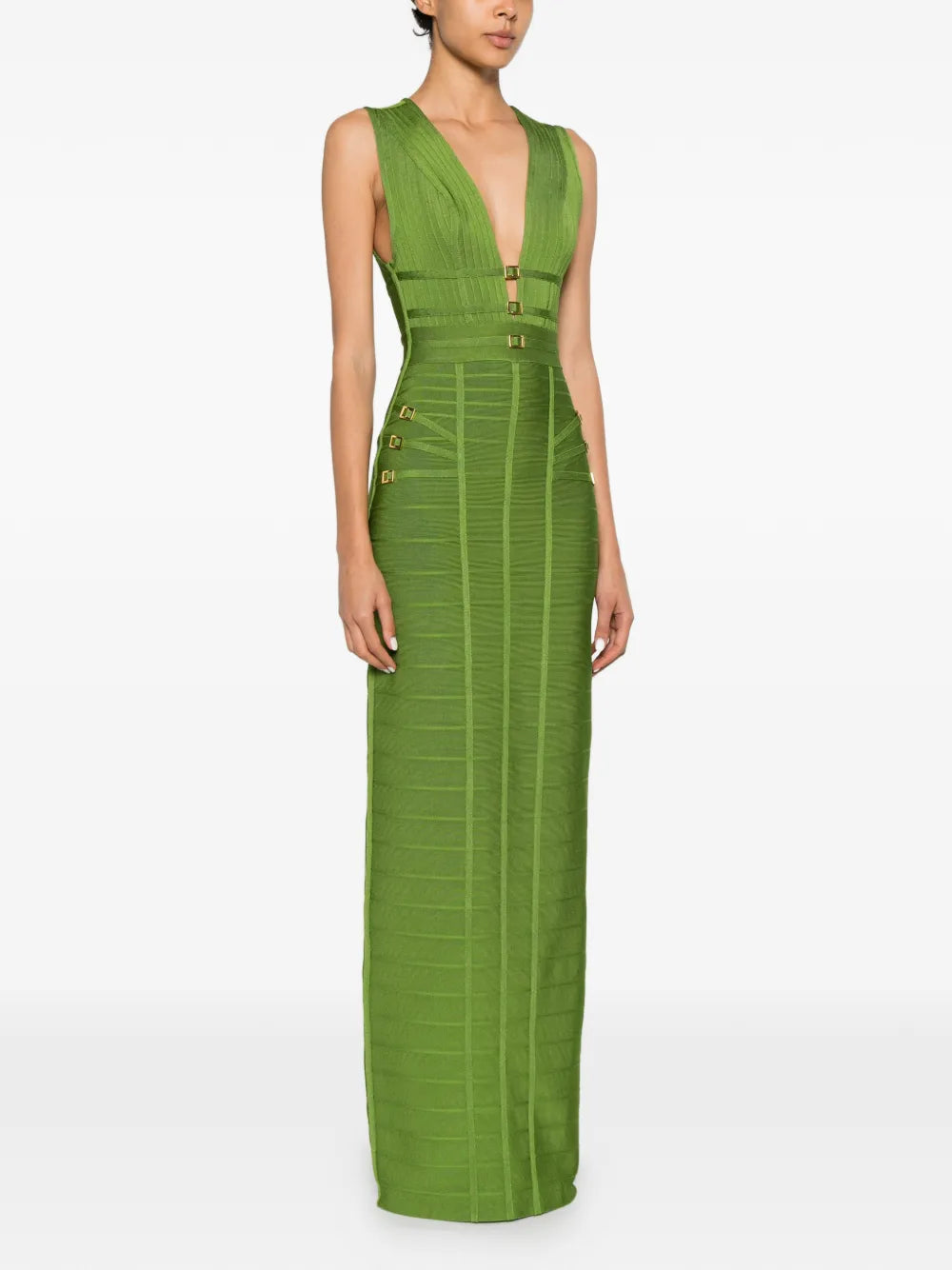Maxi dress with buckles