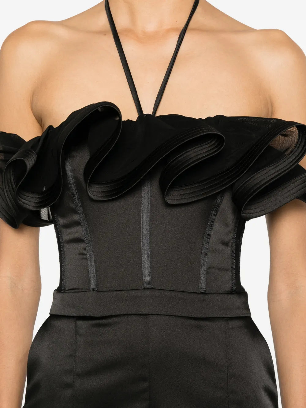 Ruched jumpsuit in corset style