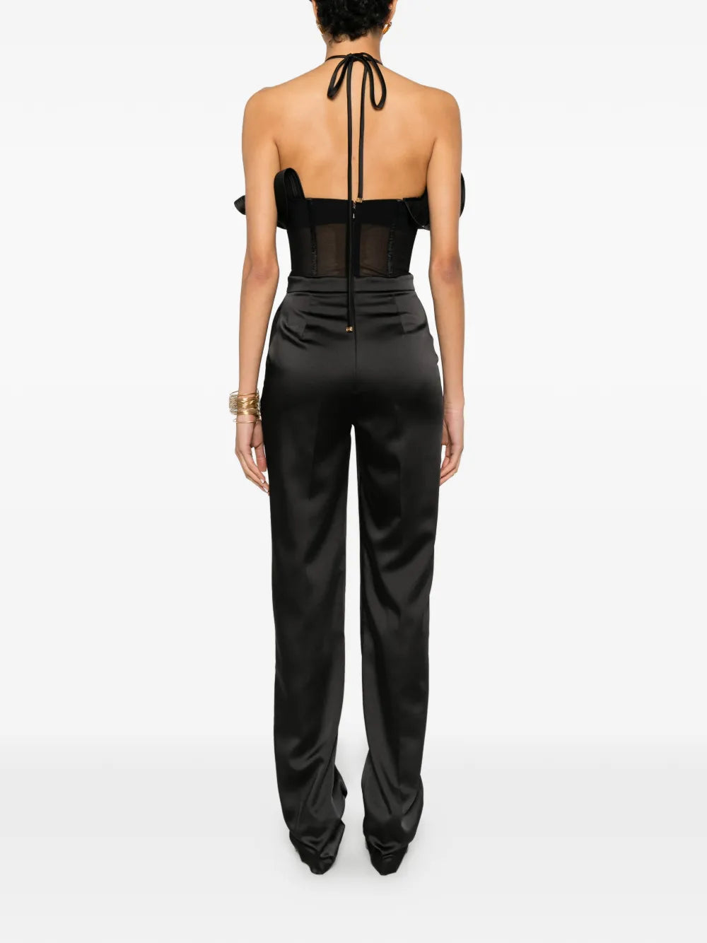 Ruched jumpsuit in corset style