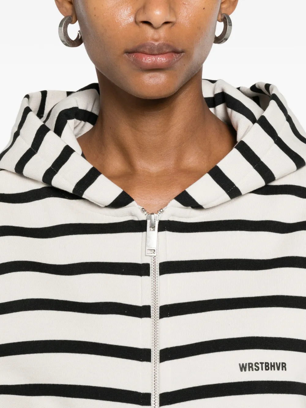 PHINA striped zip-up hoodie