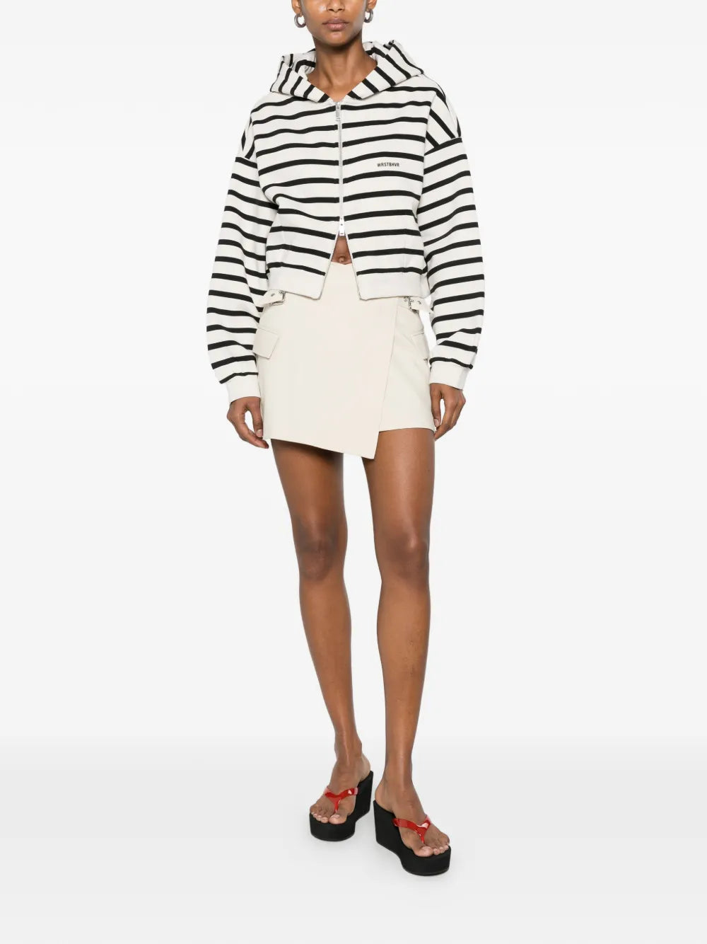 PHINA striped zip-up hoodie