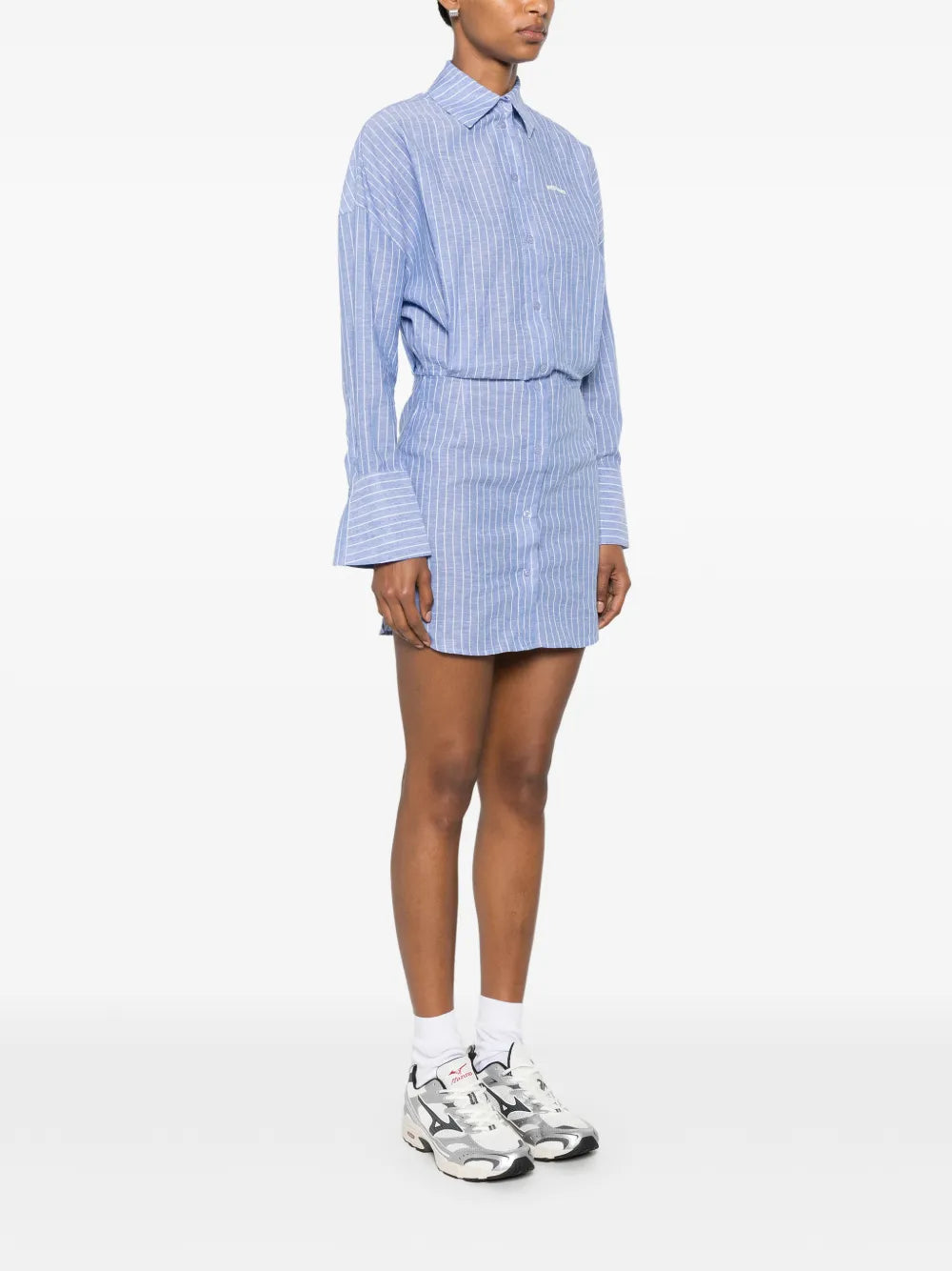 TAVINA gestreiftes Minikleid mit Knöpfen