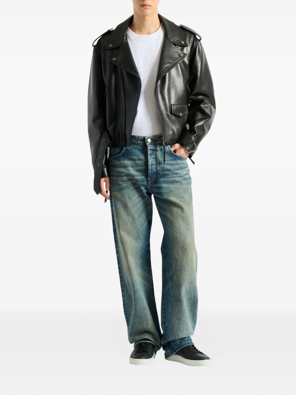 Strukturierte Bikerjacke