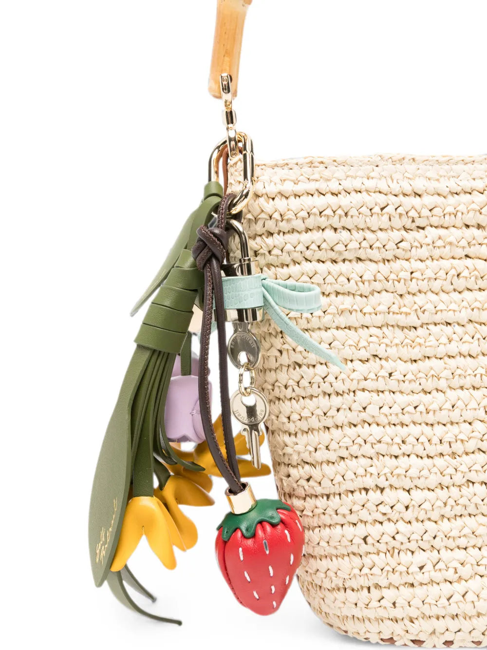 Tragetasche aus Raffia mit Bambusgriff
