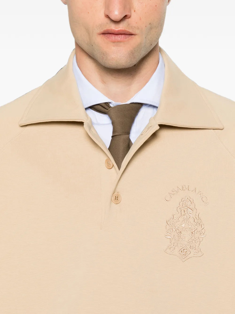 besticktes Poloshirt mit Raglanärmeln