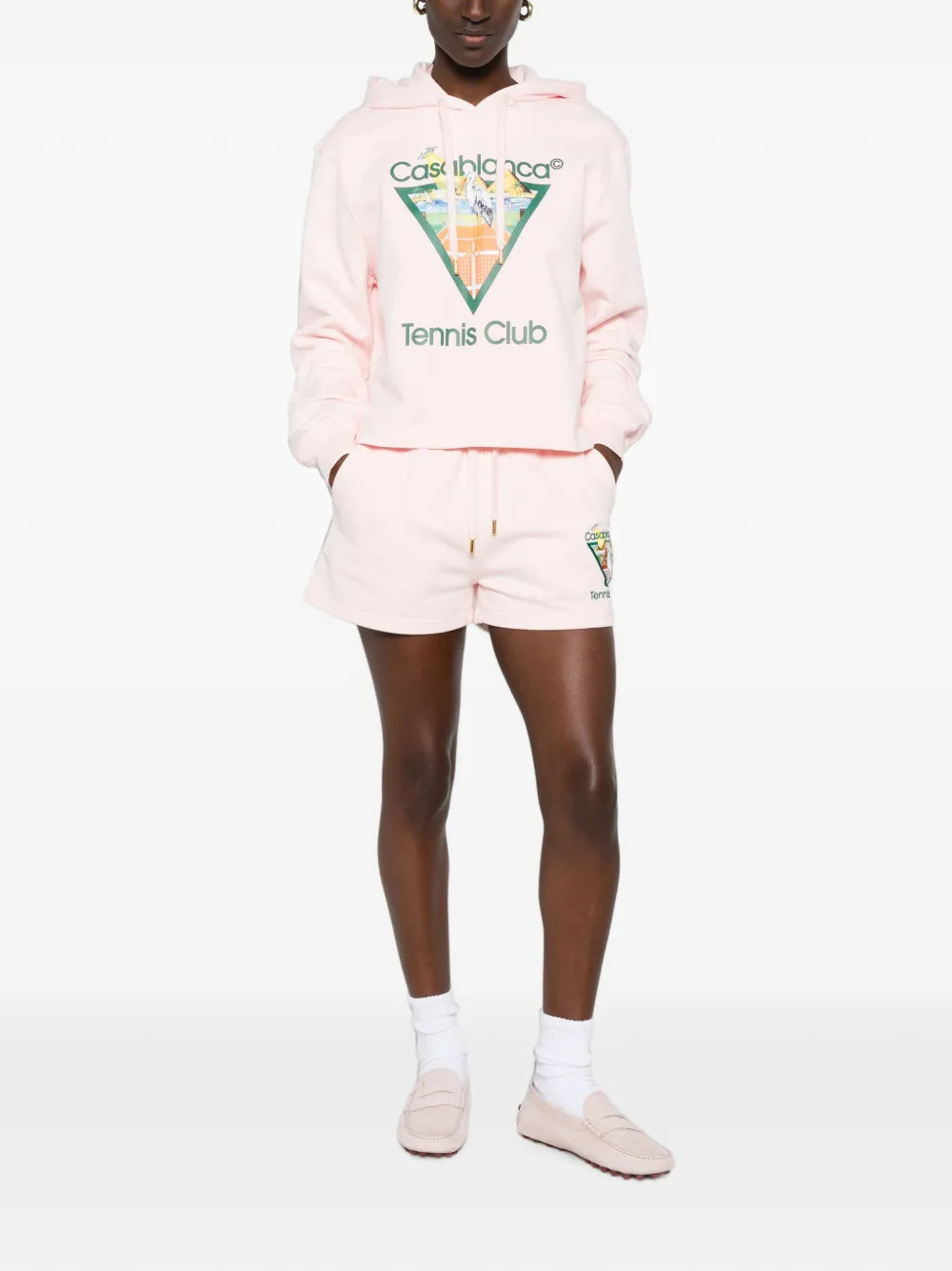 Kurzer Kapuzenpullover mit Tennis Club Triangle-Grafikprint