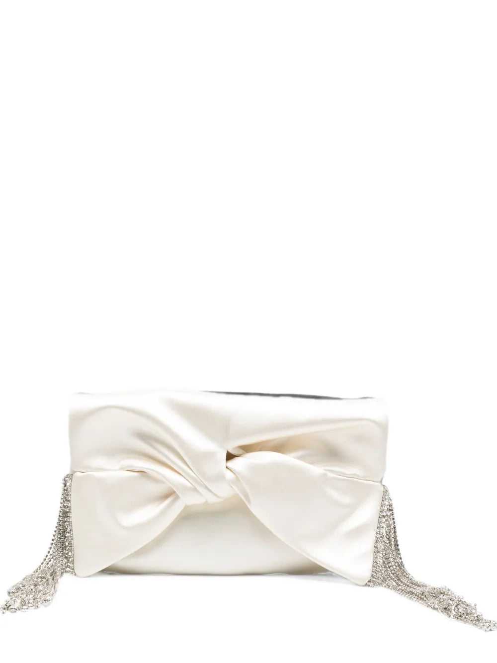 Clutch-Tasche mit Schleifenverzierung und Kristallfransen