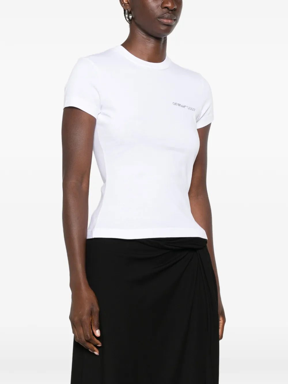 tailliertes T-Shirt mit Logodruck