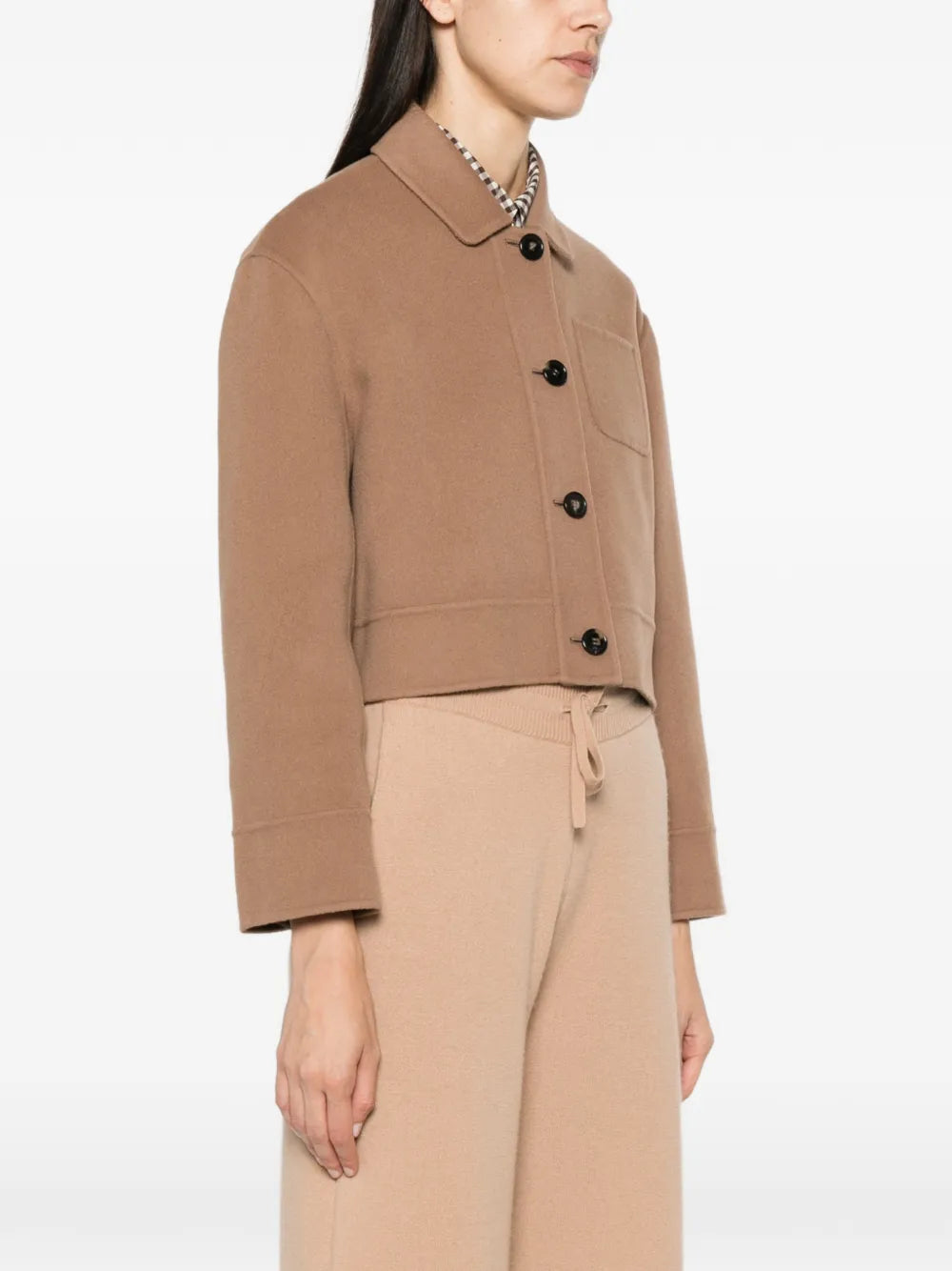 Geknöpfte Cropped-Jacke