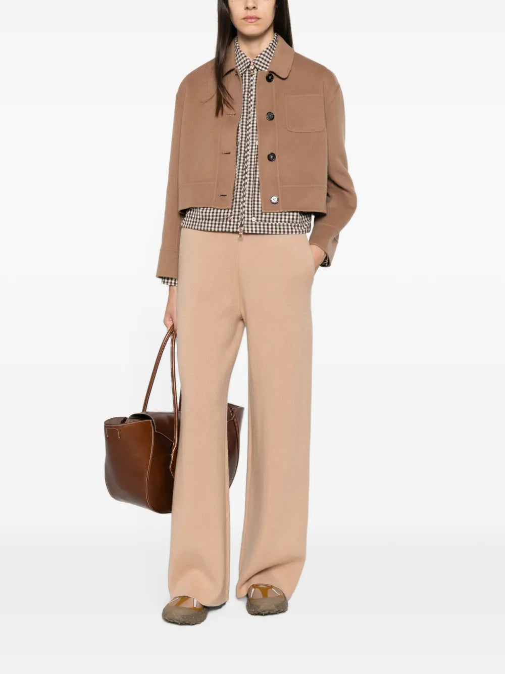 Geknöpfte Cropped-Jacke
