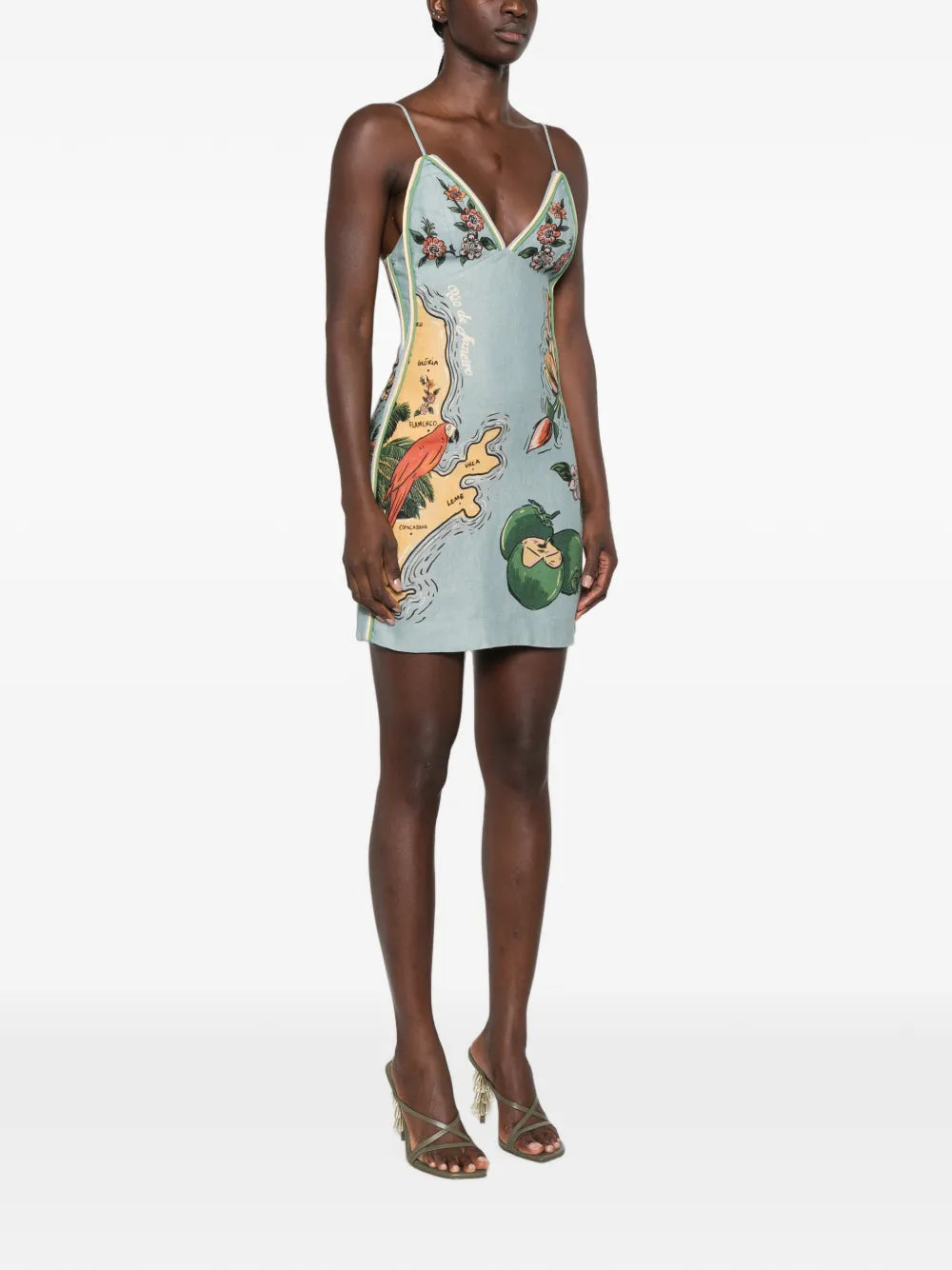 Beaches besticktes Mini-Kleid mit Blumenprint