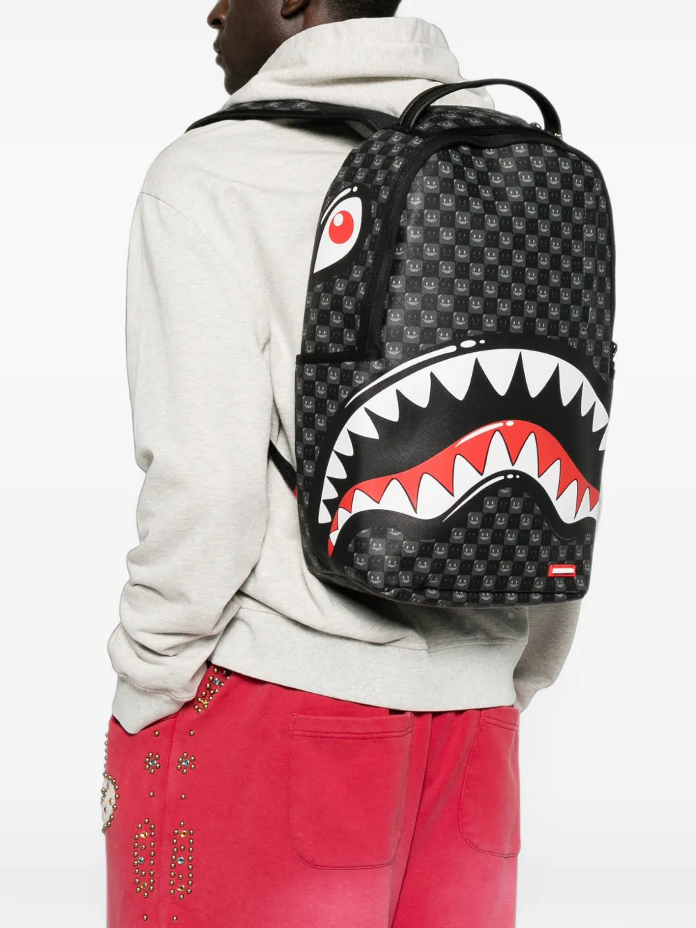Karierter Shark Mouth Rucksack