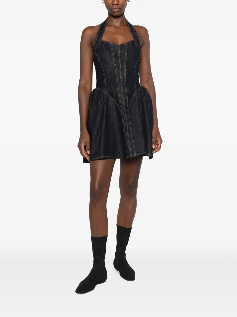 Neckholder-Minikleid im Korsett-Stil