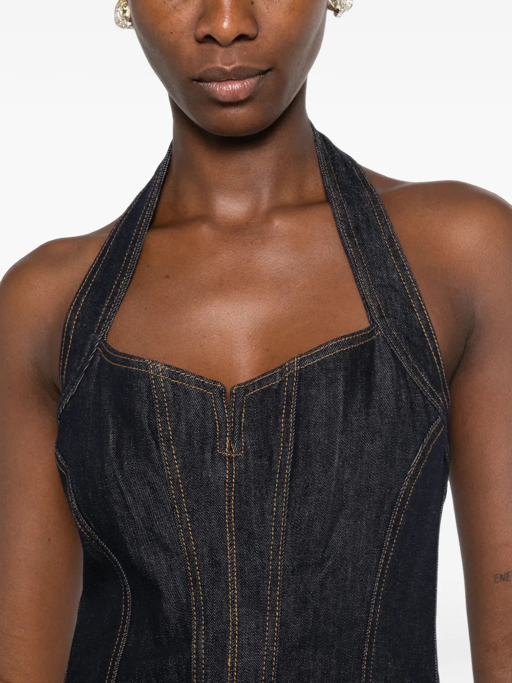 Neckholder-Minikleid im Korsett-Stil
