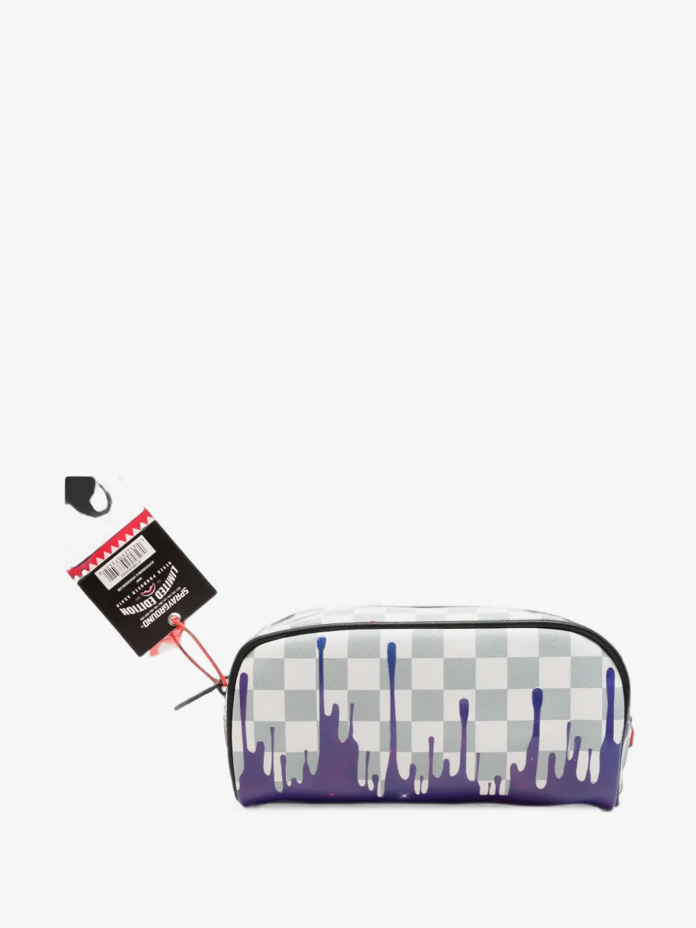 Shark-Print karierte Waschtasche