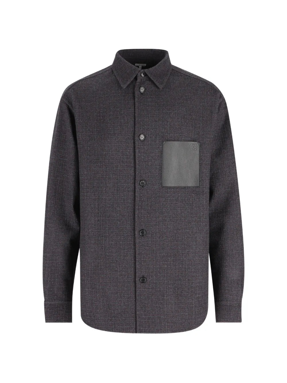 Hemdjacke mit Brusttasche aus Leder