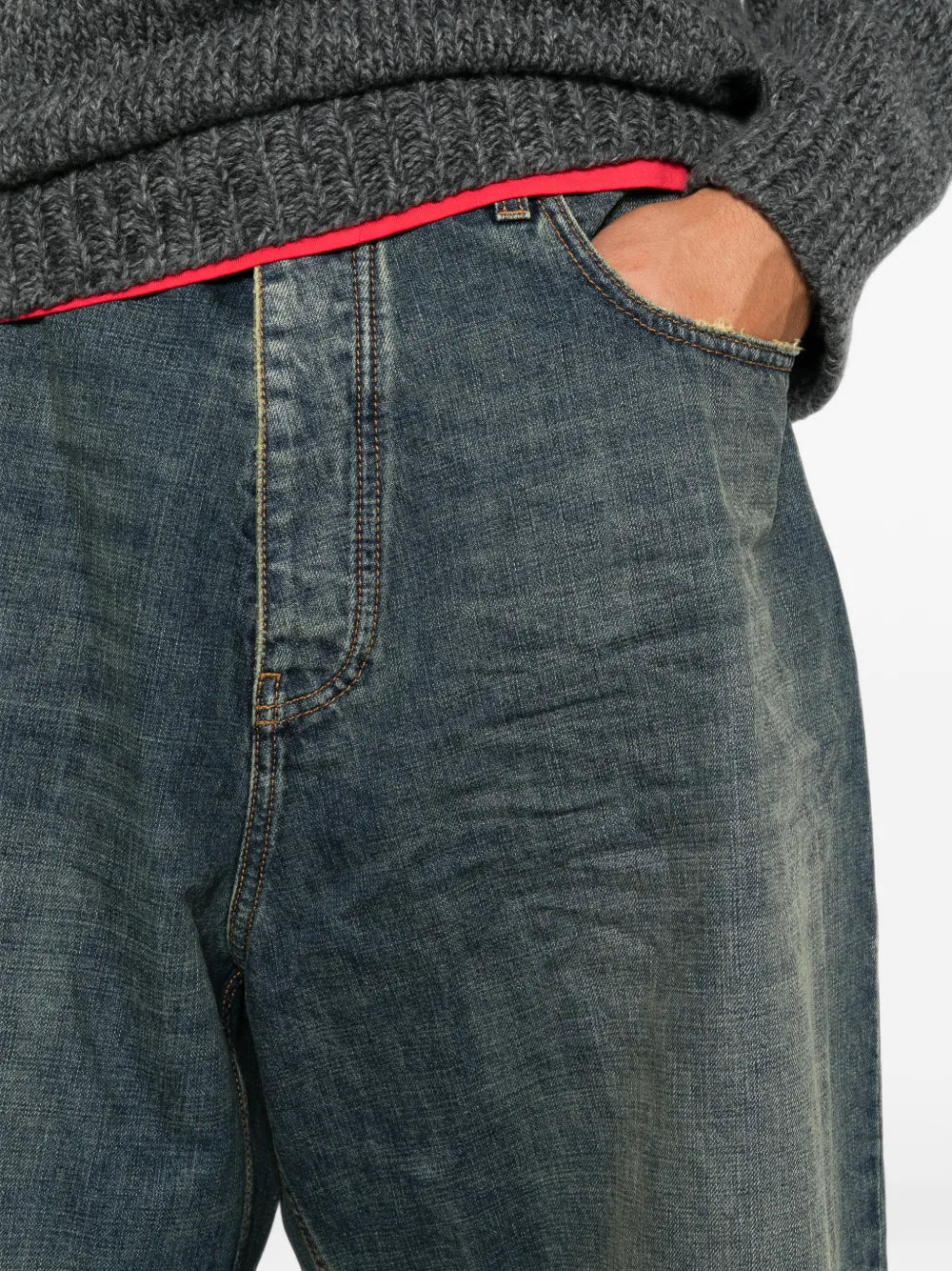 Ausgeblichene Jeans-Shorts