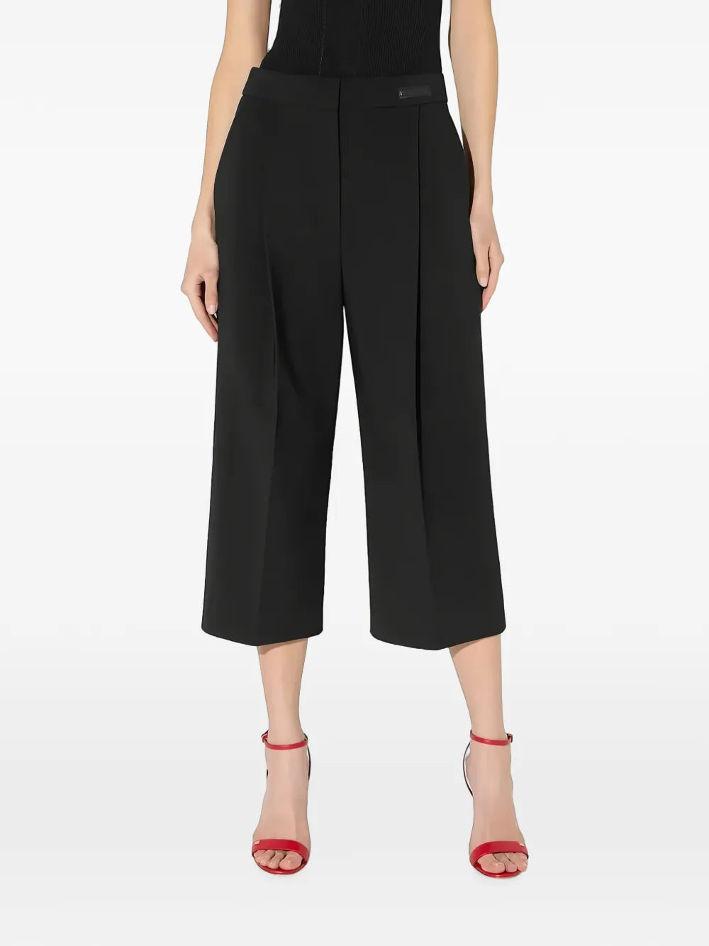 Damen Bundfaltenhose mit Logo-Schild