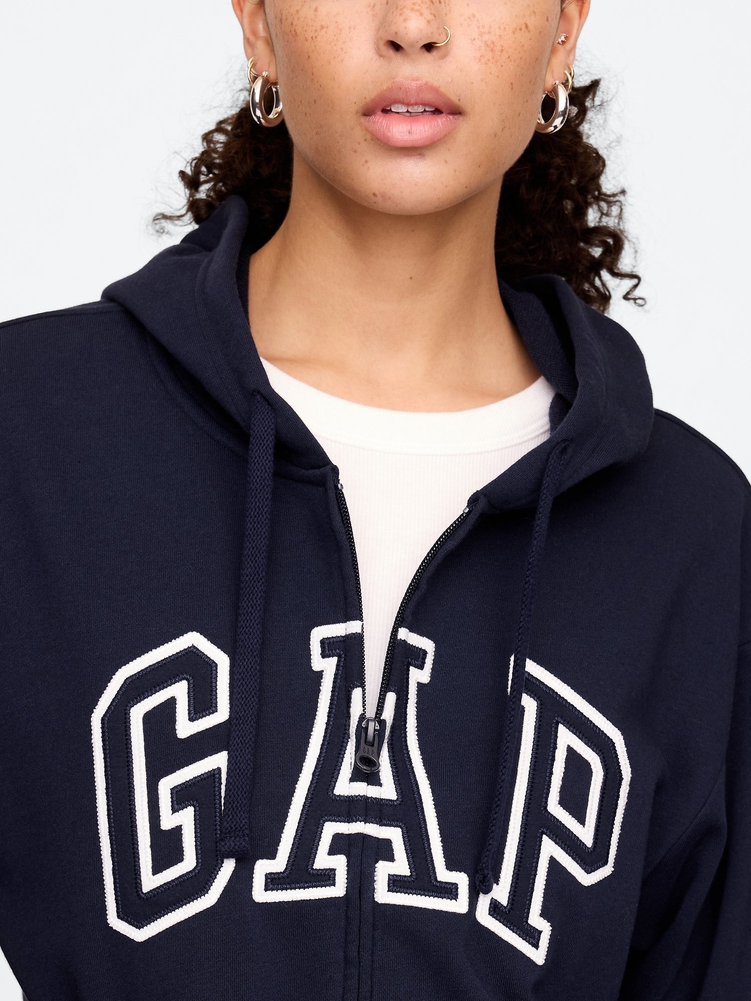 Hooded Sweatshirt Jacket with Logo