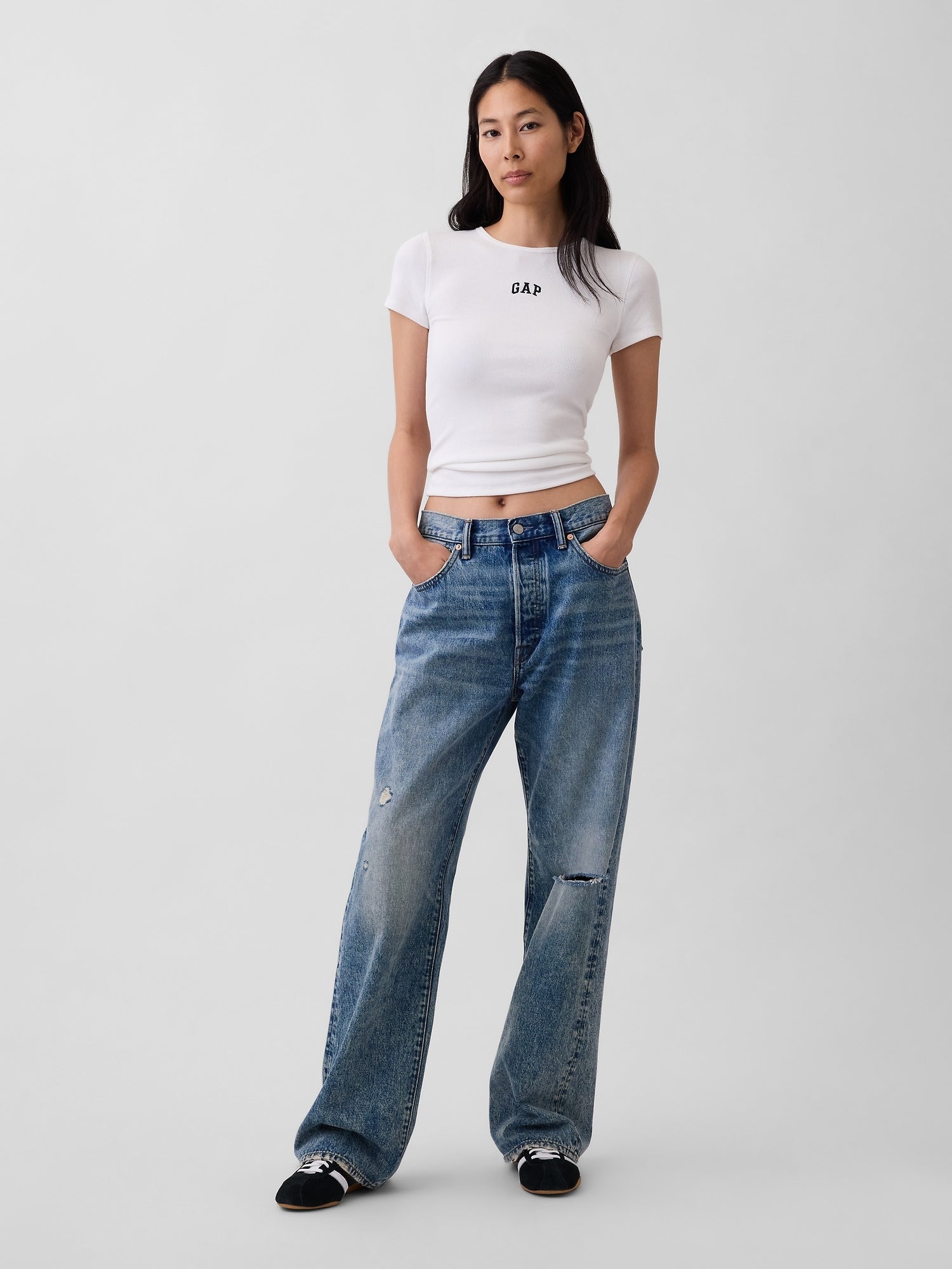 Ribbed T-shirt with Logo